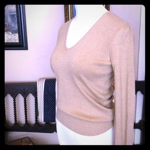 J. Crew Gold Sparkle Thread Wool Sweater Sm